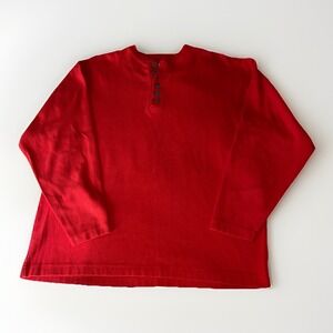 Unlimited Malboro Red Thermal Medium 1/4 Bottom Down Shirt 100% Cotton‎ Henley